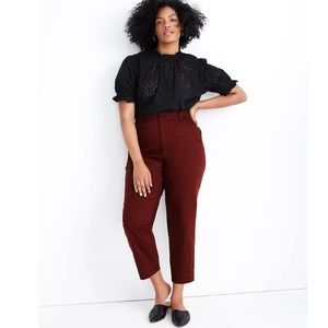 Madewell High Rise Tapered Pant Sz 29 Rust Retro Patch Pockets